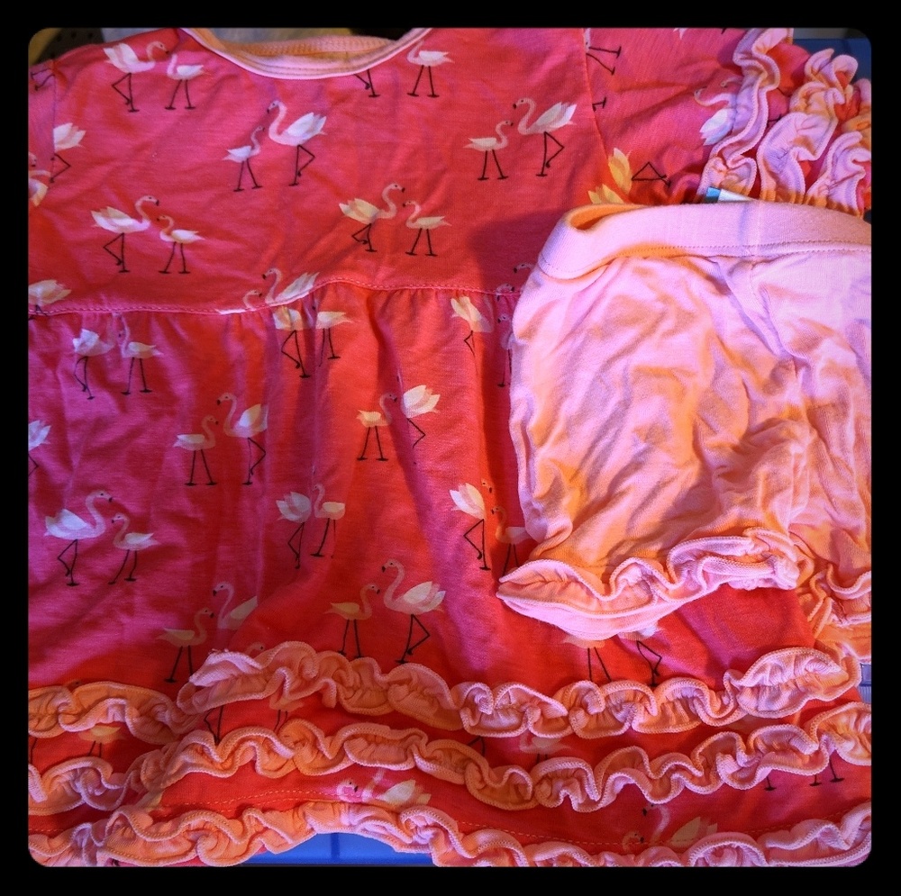 Kickee Pants Flamingo Dress and Shorts